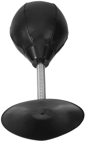 TOBBOMEY Tisch-boxball Mit Starkem Saugnapf Federbasierter Punching Ball Für Fitness Und Stressabbau Am Schreibtisch Ergonomischer Übungsball Für Koordination Und Büroentspannung Schwarz