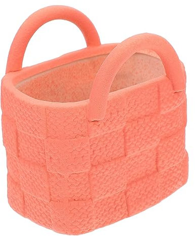 CLISPEED 1 Pieza Florero Hidropónico de Cerámica Forma de Bolsa de Mano Jarrón Decorativo para Arreglos Adorno de Hogar Moderno