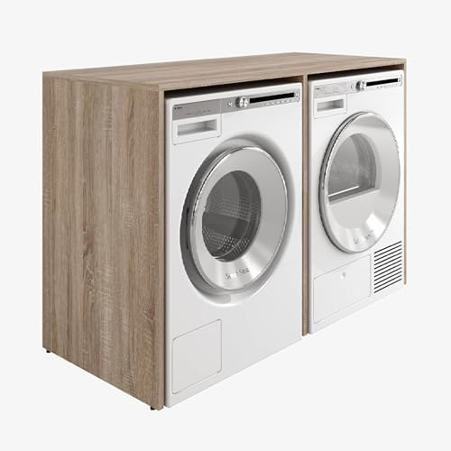 PLATAN ROOM Armoire pour machine à laver ou sèche-linge - Largeur : 130 cm - Sans armoire, chêne Sonoma
