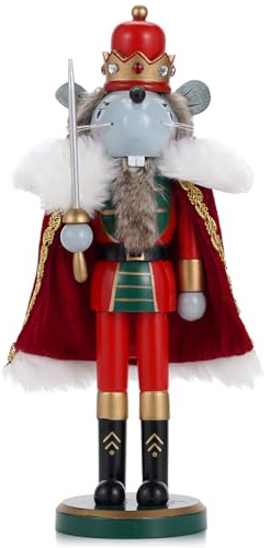 Xiongxiong Nutcracker Christmas Decoration Doll,35cm Soldier,Christmas Nutcracker,Decorations（Cloak Fencing Mouse），An Excellent For Family And Friends