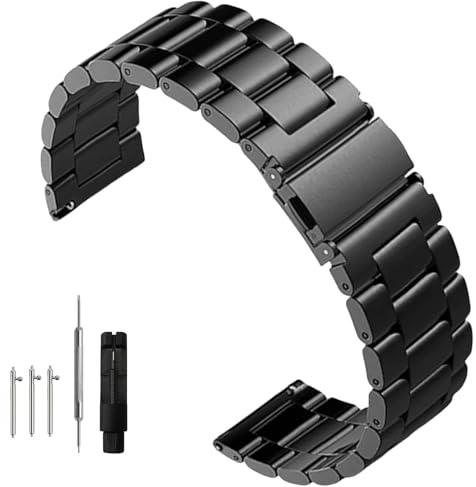 Nizonlaie Edelstahl Uhrenarmband Metall Uhrenarmbänder mit Schnellverschluss Armband 14mm 16mm 18mm 20mm 22mm 24mm Ersatzarmbänder Metallarmband für Traditionell Uhr für Herren Damen