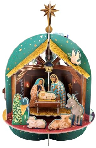 SANTORO Pop and Build - Christmas Nativity Countdown Advent Calendar, 3D Pop Up - 25 Different Pieces for Each Day - Gift for Kids and Adults