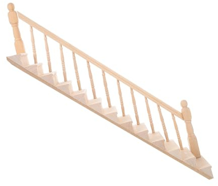 ERINGOGO Accessoires de Maison de poupée Matériels Mini Balustrade d'escaliers de poupée Accessoires de scène Bois