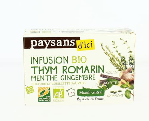 Infusion Thym, Romarin, Menthe et Gingembre