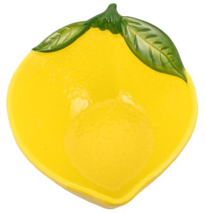 LOLIPPYY Plateau Décoratif Céramique Forme Citron Bol Saladier Polyvalent pour Desserts et Sauces Plateau Rangement Bijoux Peint Main pour Bagues Boucles Oreilles et Colliers Accessoire
