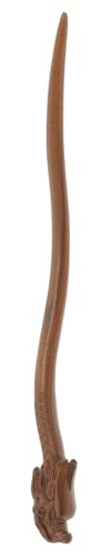PENIKOKO Baguette à Cheveux Bois Vert de Sculptée Tête de Dragon Accessoire Coiffure Vintage pour Femmes Épingle Chignon Élégante