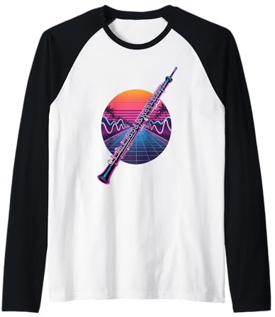 Retro Synthwave Hautbois Hautboïste Manche Raglan