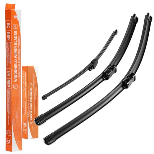 ISINEVER Scheibenwischer Kompatibel mit VW TIGUAN TYP 5N 2007-2016, Wischerblätter vorne + hinten Komplett Set (3er Set: 600mm/525mm/330mm) Autoscheibenwischer Heckscheibenwischer