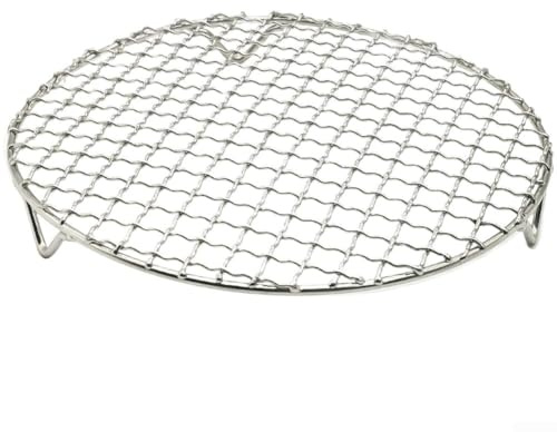Grillställ, runt grillställ i rostfritt stål, multifunktionellt matlagningsverktyg för utomhusmatlagning, ångning, bakning (25 cm)