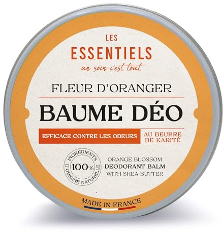 LES ESSENTIELS Natürliche Deocreme Orangenblüte - Deo für Frauen & Männer, Vegan ohne Aluminium, ohne Alkohol, Deodorant mit Sheabutter, Babassu & Jojoba, Made in France, 50g