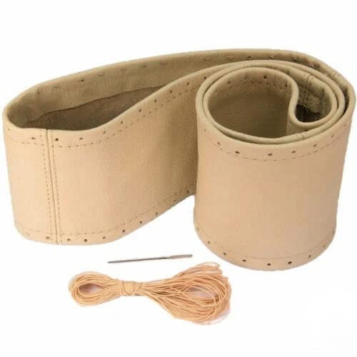 Lenkradbezug beige echt Leder 37-39 cm zum Schnüren Lenkrad Schoner
