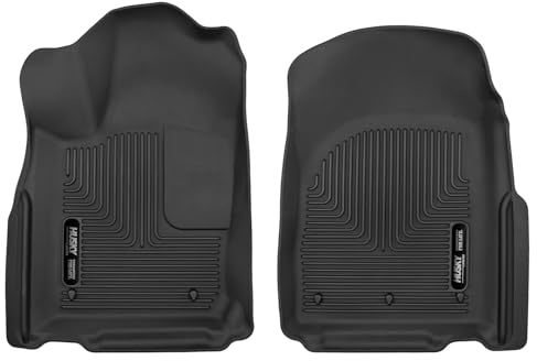 Husky Liners X-act Contour Floor Mats | Fits 2011-2026 Dodge Durango & 2011-2021 Jeep Grand Cherokee & 2022 Jeep Grand Cherokee WK | Front Row, 2-pc Black - 53561