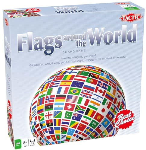 Flags around the World Board Game by Tactic: 2-6 players, ages 8 plus
