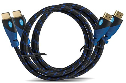 MutecPower Cable HDMI de alta velocidad con Ethernet 3M 2 Pack 1.4a 2.0A - Compatible con 3D y ARC - Full HD - 3 metros 2 pack Trenzada azul