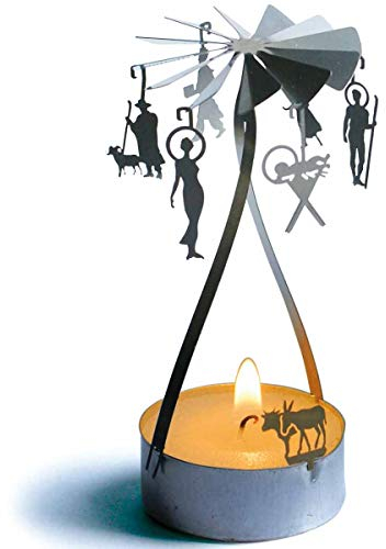 13gramm Krippen Souvenir Teelicht Pyramide, 3D Edelstahl Kerzen Karusell