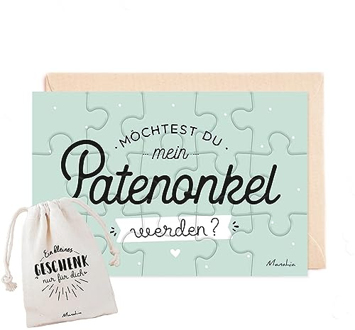 Manahia Puzzle Patenonkel - Möchtest du Mein Patenonkel Werden ? - Taufpate Fragen - Taufe - Patenonkel Fragen - Geschenke für Patenonkel - Schwangerschaft verkünden - Patenonkel Anfrage - Pate