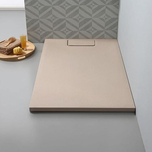 Kiamami Valentina - Piatto Doccia 70x90 cm | Resina Effetto Pietra | Beige Opaco | Marmo Ricostruito, Beige, 70x90 CM, Resina