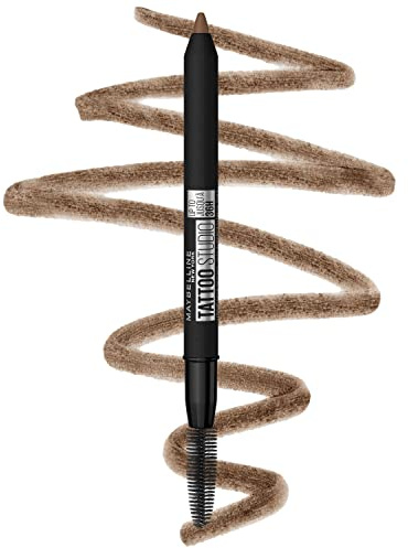 Maybelline TattooStudio Waterproof Eyebrow Pencil, Sharpenable, Longwear, Long Lasting, Pigmented Eyebrow Pencil for Defined Brows, Soft Brown, 1 Count
