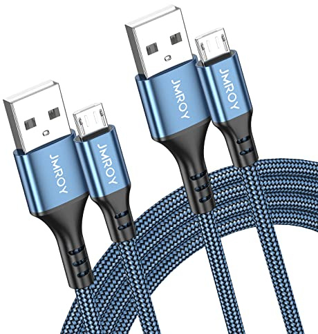 JMROY Micro USB Charging Cable [2M+1M] Android Charger Cable Nylon Micro USB Charger cable Compatible with Samsung Galaxy S6 edge S7 S5 J7 J5 J3, PS4, Xbox, Huawei Honor 7X, Y6/Y7 2019