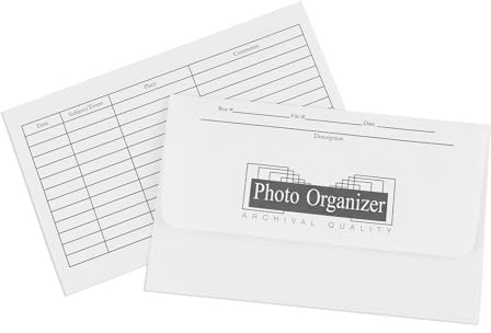 Lineco, Photo File Envelopes 4X6 Inch, Acid-Free Picture Organizer, White Archival Photograph Collection for Postcards, Greeting Cards (25/Pack, 2 Packs)