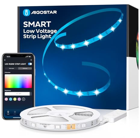 Aigostar LED Strip Light 7.5M, Alexa led Strips Lights Work with Alexa and Google Assistant for TV, Bedroom Home Christmas Party, Smart WiFi App Control, Music Sync Mode