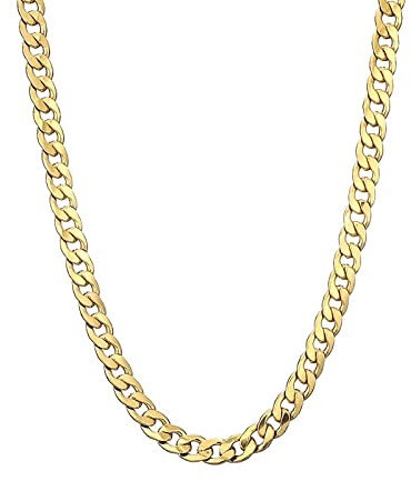 Sanglarst Gold Chain Necklace, 20 Inch Golden Ultra Luxury Looking Feeling Real Solid 14K Gold plated Curb Fake Neck Chain for Party Dancing,0.6CM