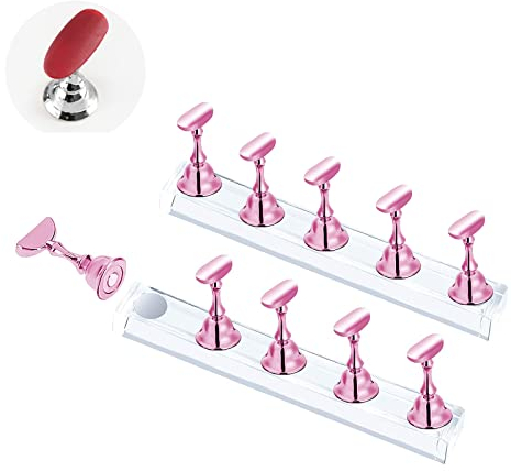 Magnetische Nagelspitzenhalter, Acryl Nagel Display Ständer, 2 Stück Magnetische Nagelspitzen Halter, Magnetische Nagelspitzenhalter, Fingernägel Display Ständer, Acryl Nägel Kunst Praxis Ständer