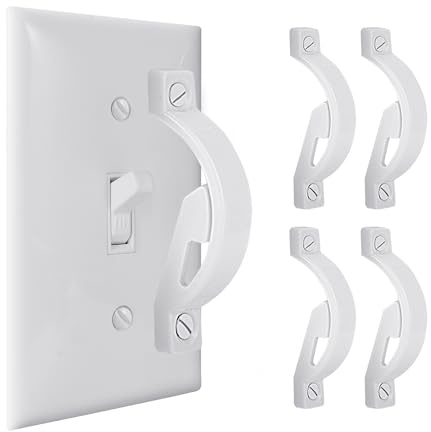 Light Swich Cover-Wall Light Switches Guard-Light Switch Guard Cover-switch covers,Childproof Light Switch Plate Protects Your Lights (White,4pc)