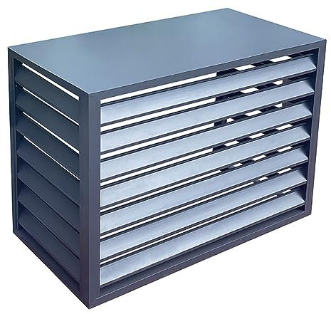 UZSPAC Klimaanlage Abdeckung Außengerät Dach Aluminiumlegierung Jalousie Sichtschutz der Zaun Pflanzenlagerung Klimaanlage Verstecken (Color : Imitation Wood Grain Color, Size : 2-3P)