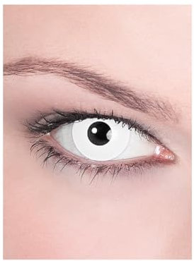 Kontaktlinse Jahreslinse - weiße Motivlinse mit Sehstärke (1 Stück) - Dioptrien: -2,5 - ideal für Halloween, Karneval & Motto-Party