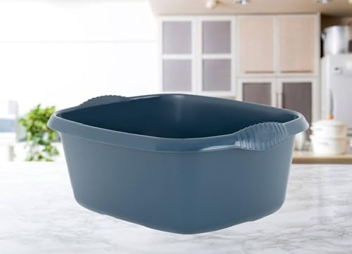 Wham Essentials 17244 Spülschüssel, groß, rechteckig, Kunststoff, für Wohnwagen, Boot, 39 cm, Marineblau