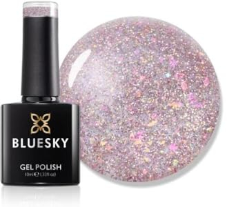 Bluesky Gel Nail Polish 10ml, Believe in Magic - XMASS2204, Pink Glitter Gel Nail Polish for 21 Day Manicure, Professional, Salon & Home Use, Requires Curing Under LED UV Nail Lamp