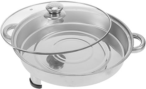 Mikinona Chafing Dish Gegrillter Fischteller aus Edelstahl gegrillter Fischherd Lagerregal heißer Topf großes Buffettablett Buffet-Wärmtablett Isolierung Chafing-Dish Zubehör Glas