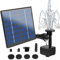Bomba solar para estanque, fuente solar de 7 V, 1,5 W, bomba de agua solar con 6 estilos de fuente, bomba de fuente de jardín, bomba flotante para fuente de agua, recipiente para peces y pájaros, 160