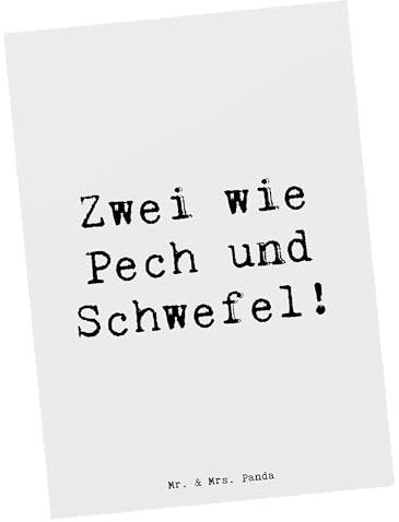 Mr. & Mrs. Panda bildkarte Spruch Zwillingsgeschwister Duo - Geschenk, Postkarten, Zwillinge, Geschwister, Ansichtskarte, Familie, herzerwärmende Sprüche, unzertrennlich, Grußkarte, Kunstkarten, Liebe