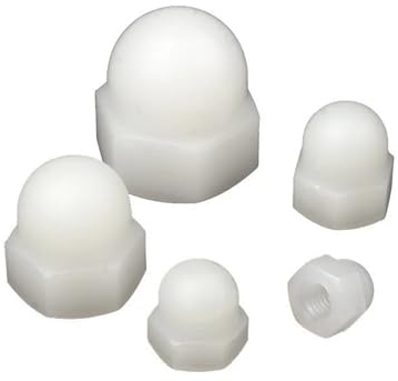 Nylon Eichelkappe Hutmuttern Weiß/Schwarz Kunststoff Sechskant Sechskantmutter M3 M4 M5 M6 M8 M10 M12 M14 M16 M18 M20(White,M20 (2pcs))