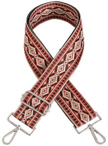 Bandoulière de sac - Largeur réglable de 5 cm - Unisexe - Sangle pour sacs - Longueur réglable de 78 à 140 cm - Sangle de sac à changer - Accessoire de bricolage pour sac - Boucle argentée - Bordeaux
