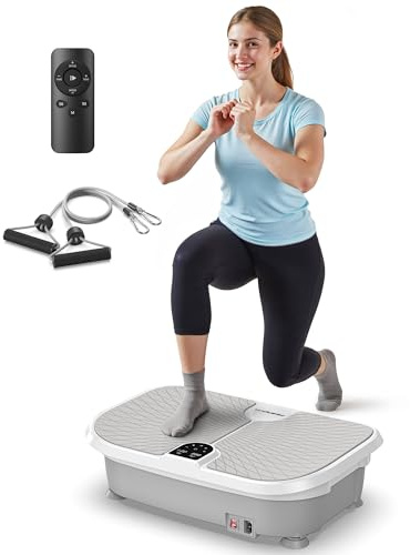 FEIERDUN Máquina de Ejercicio con Placa de vibración, Capacidad de 400 Libras, Placa de vibración para Drenaje linfático, Espacio máximo para Entrenamiento de Todo el Cuerpo y relajación en casa