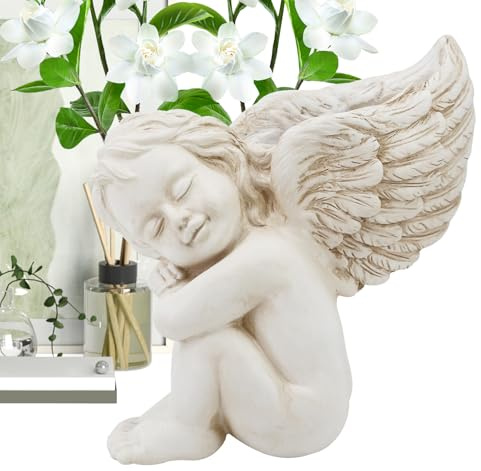 Estatuilla de estatua de ángel ,Estatua de resina de angelito - Estatua conmemorativa de escultura de ángel adorable,Esculturas adorables, figuras de ángeles, estatua conmemorativa para el hogar, sala