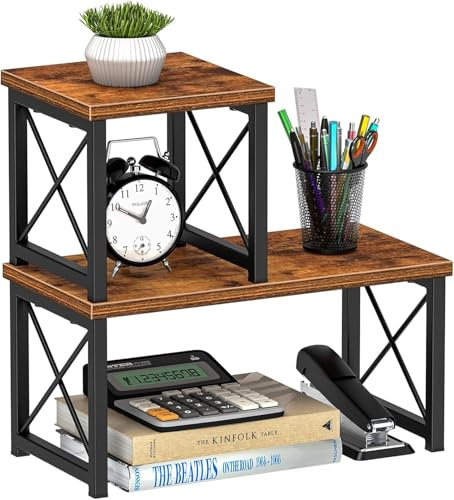 DoToGo Schreibtischregal aus Holz – Schreibtischzubehör, niedliche Kommode, Organisation, Aufbewahrungsregal und Kabinendekoration, ästhetisches Bücherregal für Damen, Herren und Kinder