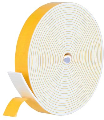 SIGANDG Joint d'étanchéité autocollant, Joint Porte Isolation, pour porte et fenêtre contre les courants d'air froid/anti-collision/insonorisant/imperméable à la poussière (12mm x 1.5mm x 10M, Blanc)