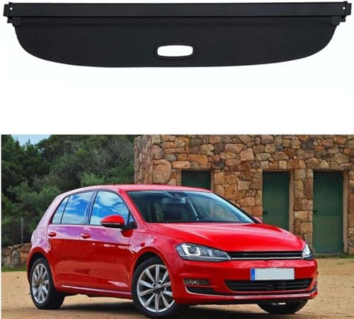 ZHAOWLI Kofferraum Schutz Abdeckung Cargo Cover für VW Golf 7 MK7 2013 2014 2015 2016 2017 2018 2019, Auto Einziehbarer Laderaumabdeckung Kofferraum Kofferraum-Hutablage