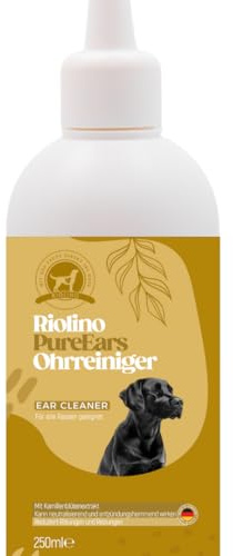 Riolino PureEars – Sanfte Reinigung für empfindliche Ohren 100% natürlich gegen Entzündung, Juckreiz, Ohrenspülung, Ohrenschmalz Entferner, Ohrenreiniger für Hunde Pflegeprodukt