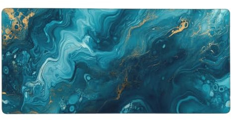 Azul Alfombrilla Ratón XXL 1000x500x4mm, Alfombrilla de RatónAbstracto con Base Goma Texturizada Antideslizante, Grande Gaming Mouse Pad Mejora La Precisión y La Velocida, para Ratón y Teclado-GZ886