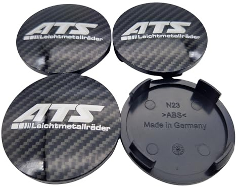 4X ATS Nabendeckel 60mm Carbon (N23) Dark 3D (ATA) - Original Felgendeckel/Nabenkappe/Hubcap