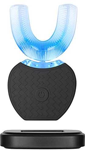 Cepillo de dientes automático ultrasónico, cepillo de dientes eléctrico 360 ° totalmente automático ultrasónico impermeable IPX7 AI función de almacenamiento automático Blu-ray blanqueamiento