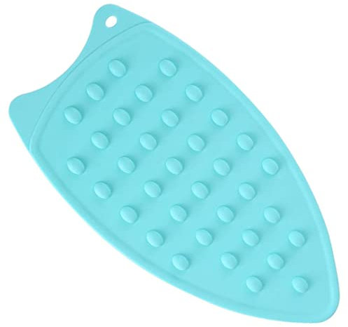 Dorccsi Tappetino poggiaferro in Silicone per ASSE da Stiro, Tappetino Caldo Multiuso, Vassoio per Piastra Resistente al Calore per Ferro da Stiro a Vapore Secco, Resistente al Calore, Blu Ciel
