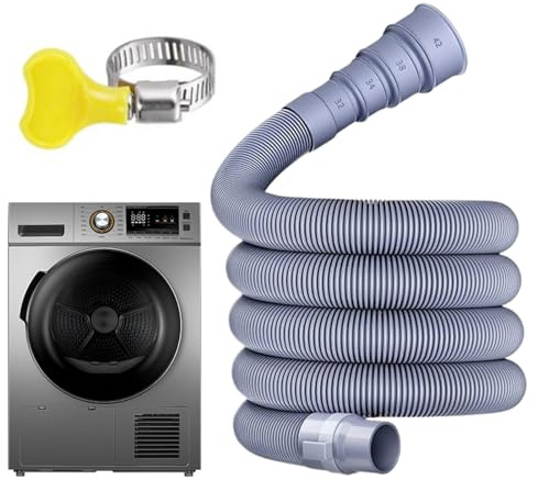 Lnhgh Tuyau de Vidange pour Lave-Linge, Conduite d'Évacuation Camping-Car, Tuyau de Drainage Rotatif 360° avec Colliers de Fixation pour Lave-linge Maison Lave-vaisselle et Camping-car