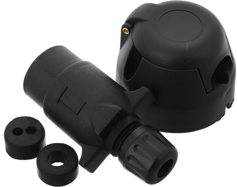 VALICLUD Weatherproof Way Trailer Plug and Nylon Wiring Harness Connector with Rubber Pads Pin Socket Adapter for Rv Caravan Truck Towbar Signal Light Replacement