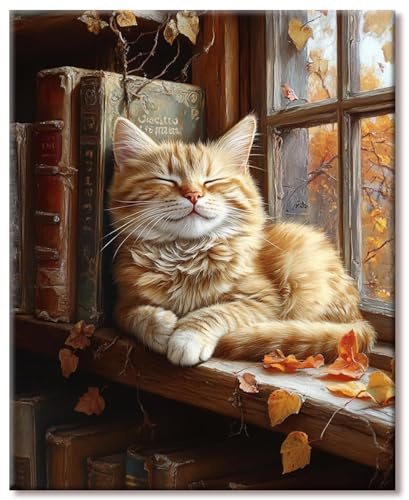 Bastel Deko Diamond Painting Erwachsene Tiere Katze – 5d Diamant Painting Bilder 30x40cm Diy Kreativ Set für Erwachsene – Geeignet als Geschenk zur Entspannung und als Wanddeko